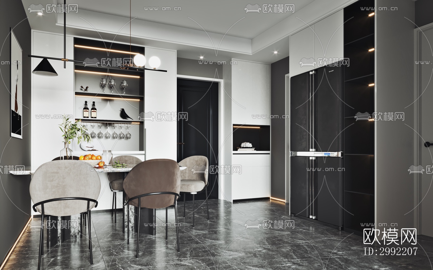 现代平层效果图下载（渲染图5）