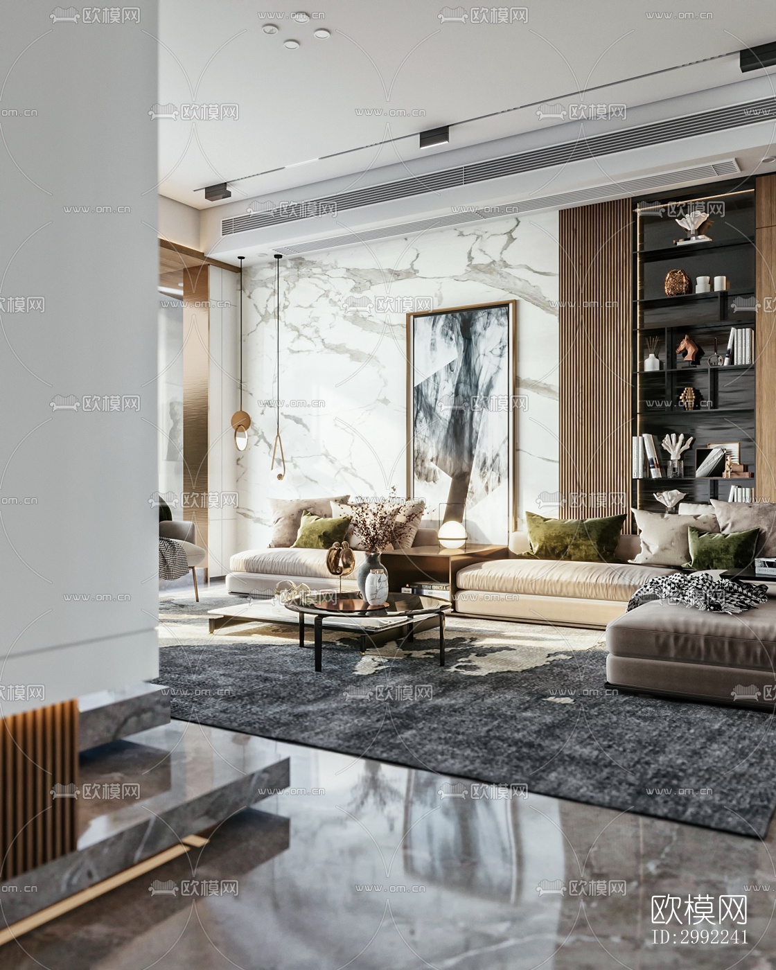 现代平层效果图下载（渲染图2）