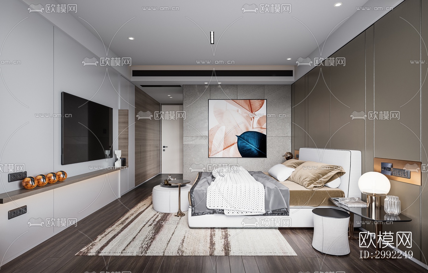 现代平层效果图下载（渲染图11）