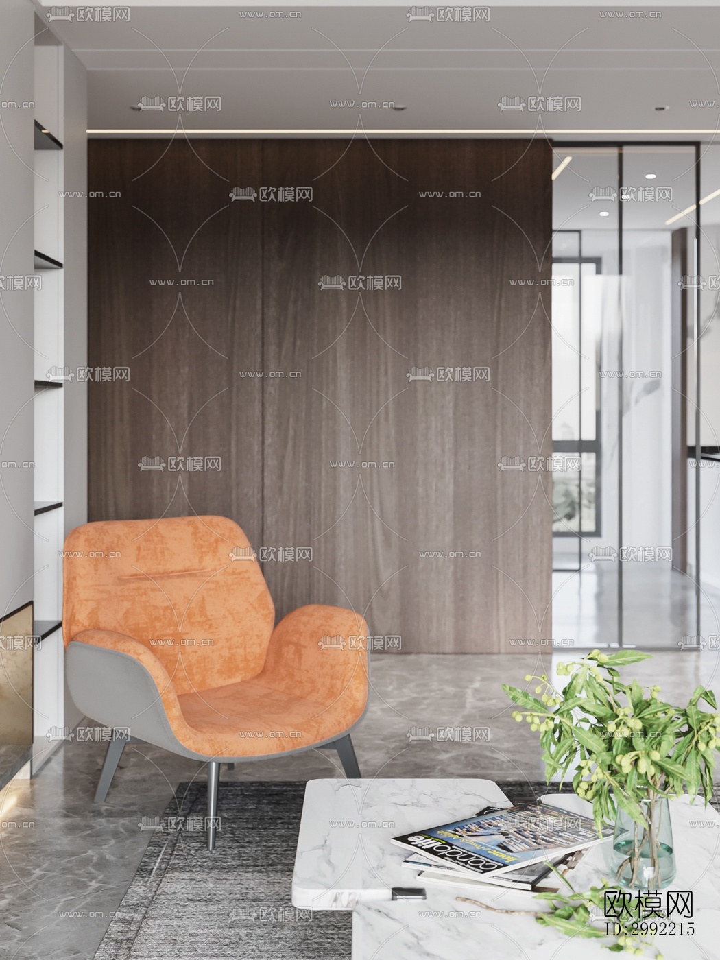 现代平层效果图下载（渲染图1）