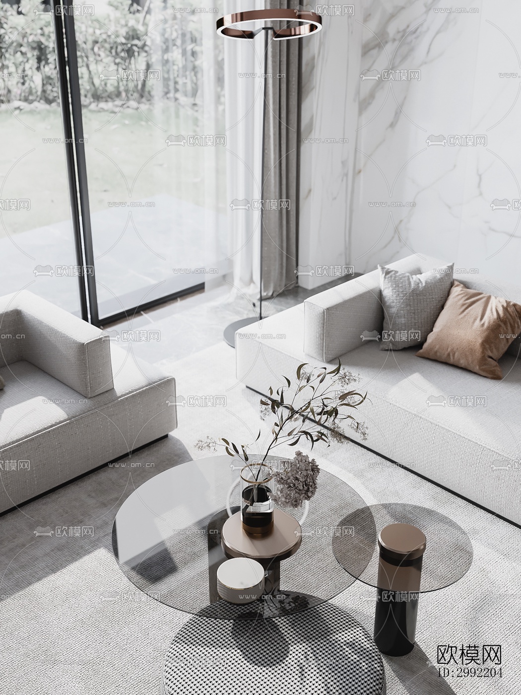 现代平层效果图下载（渲染图8）