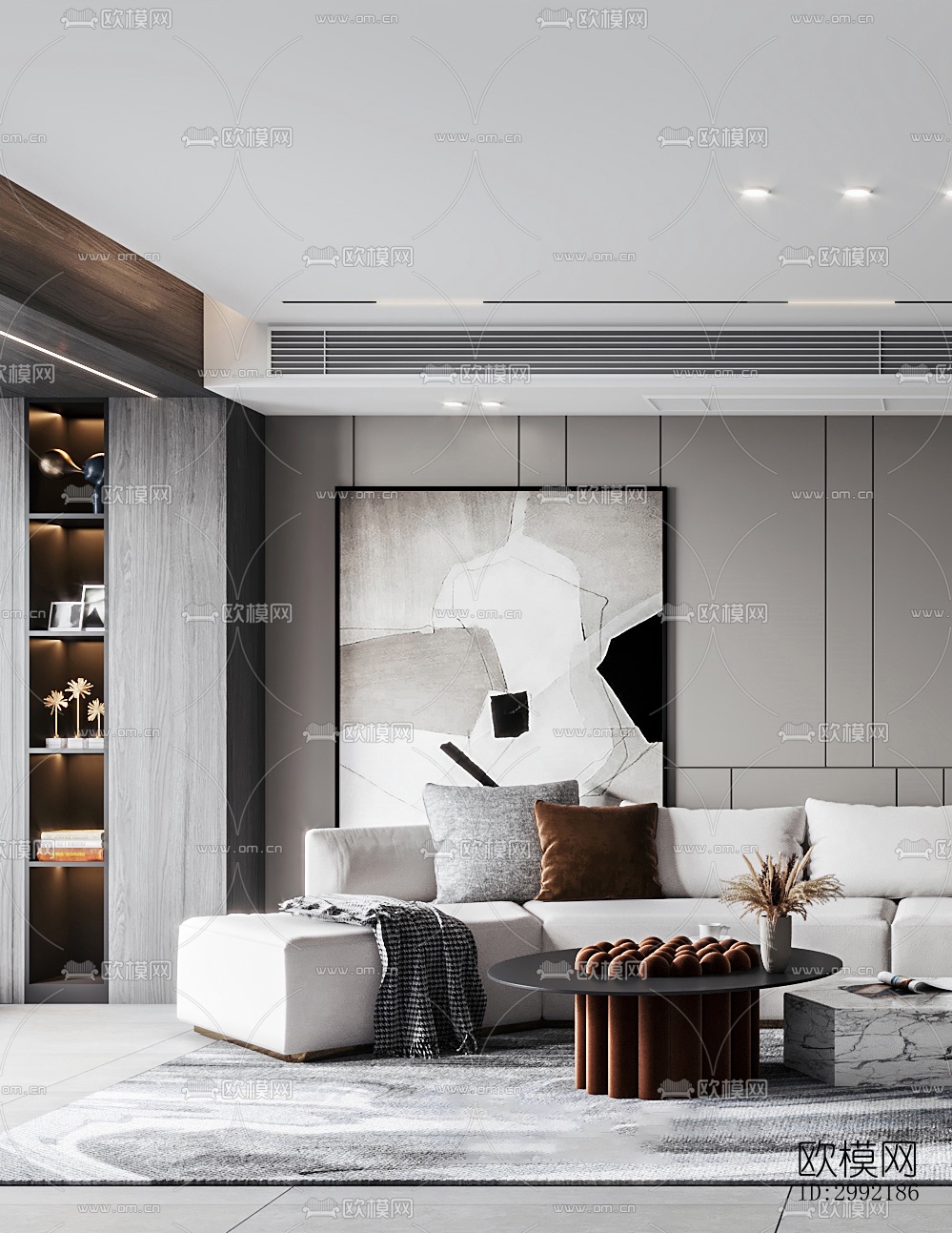 现代平层效果图下载（渲染图8）