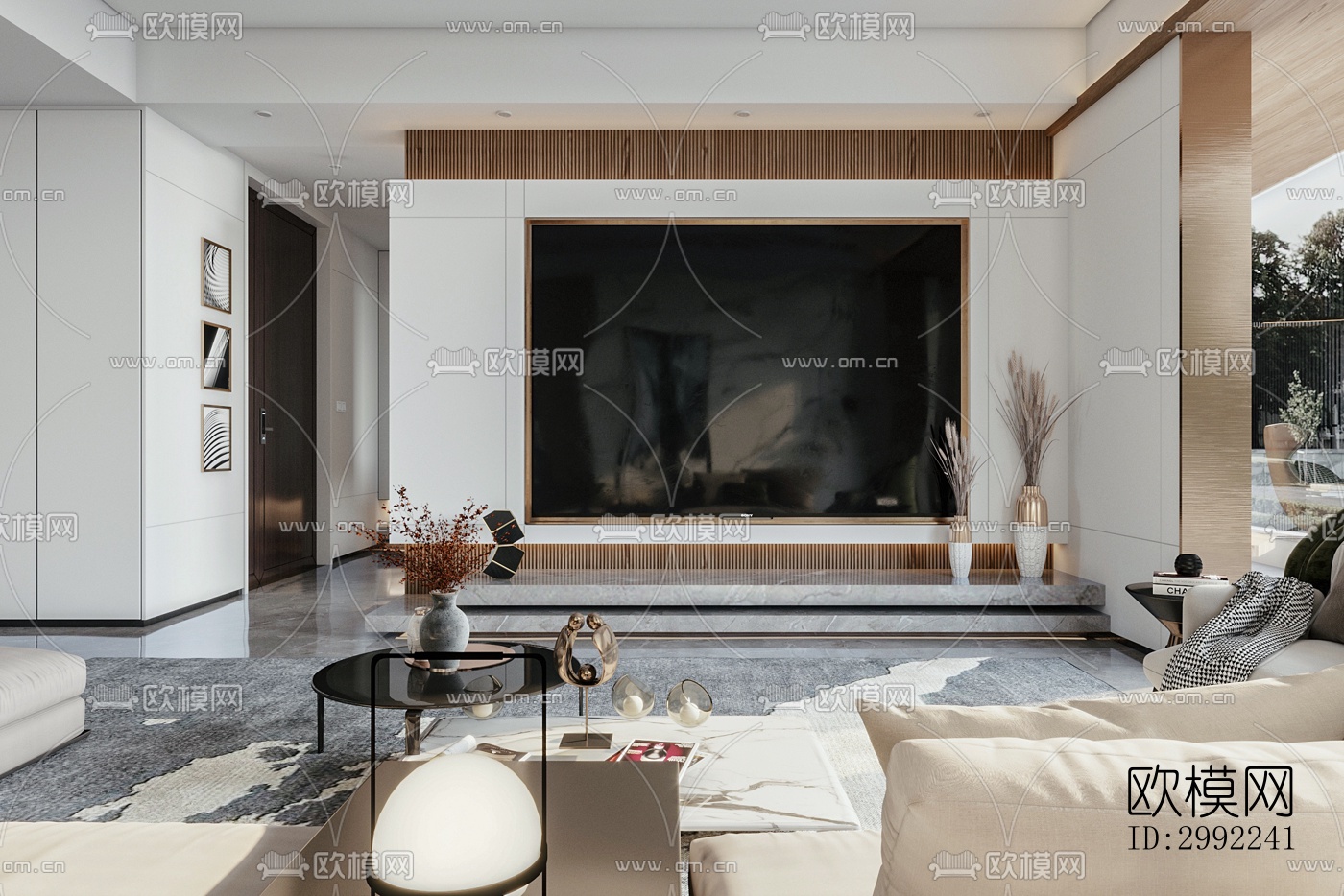 现代平层效果图下载（渲染图7）