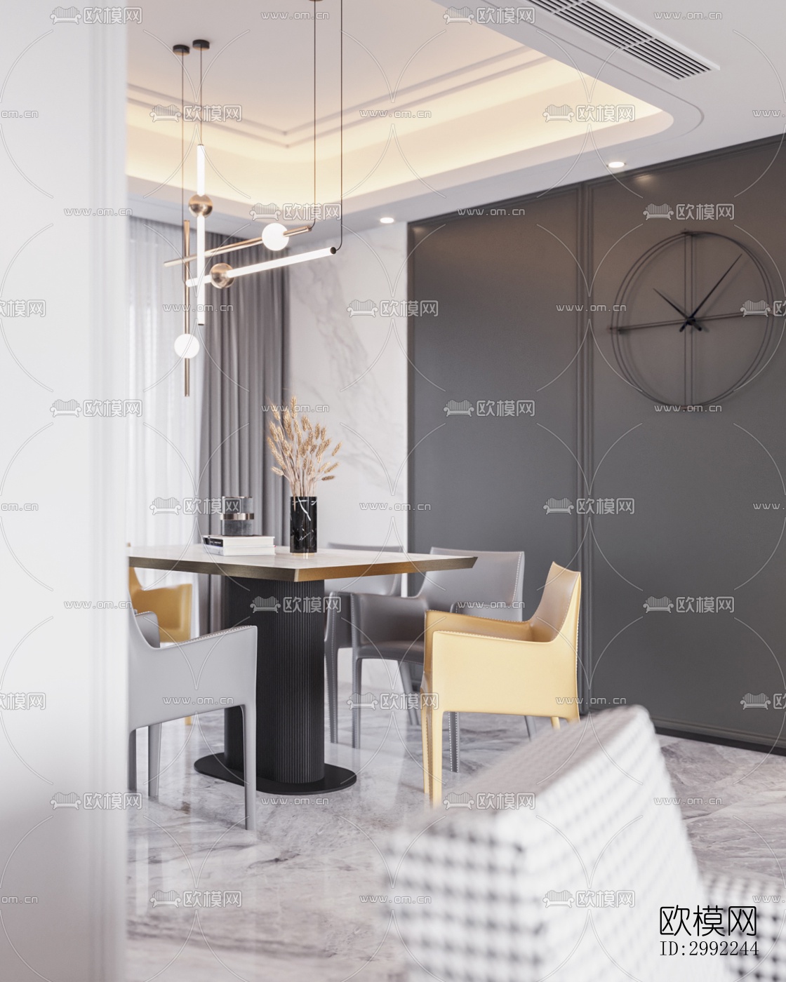 现代平层效果图下载（渲染图1）