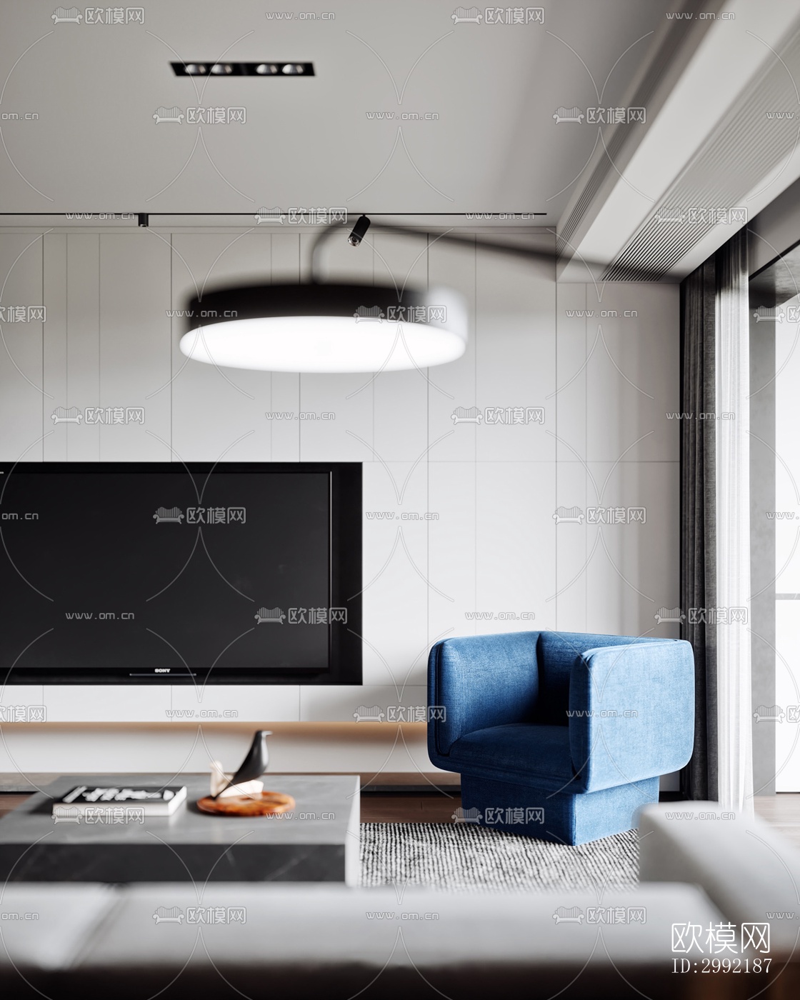 现代平层效果图下载（渲染图6）