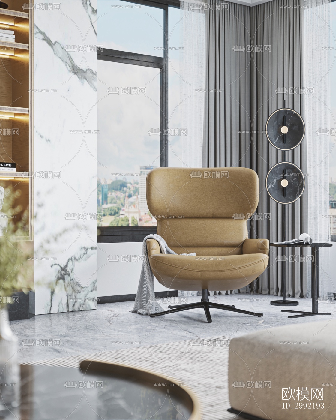 现代平层效果图下载（渲染图6）