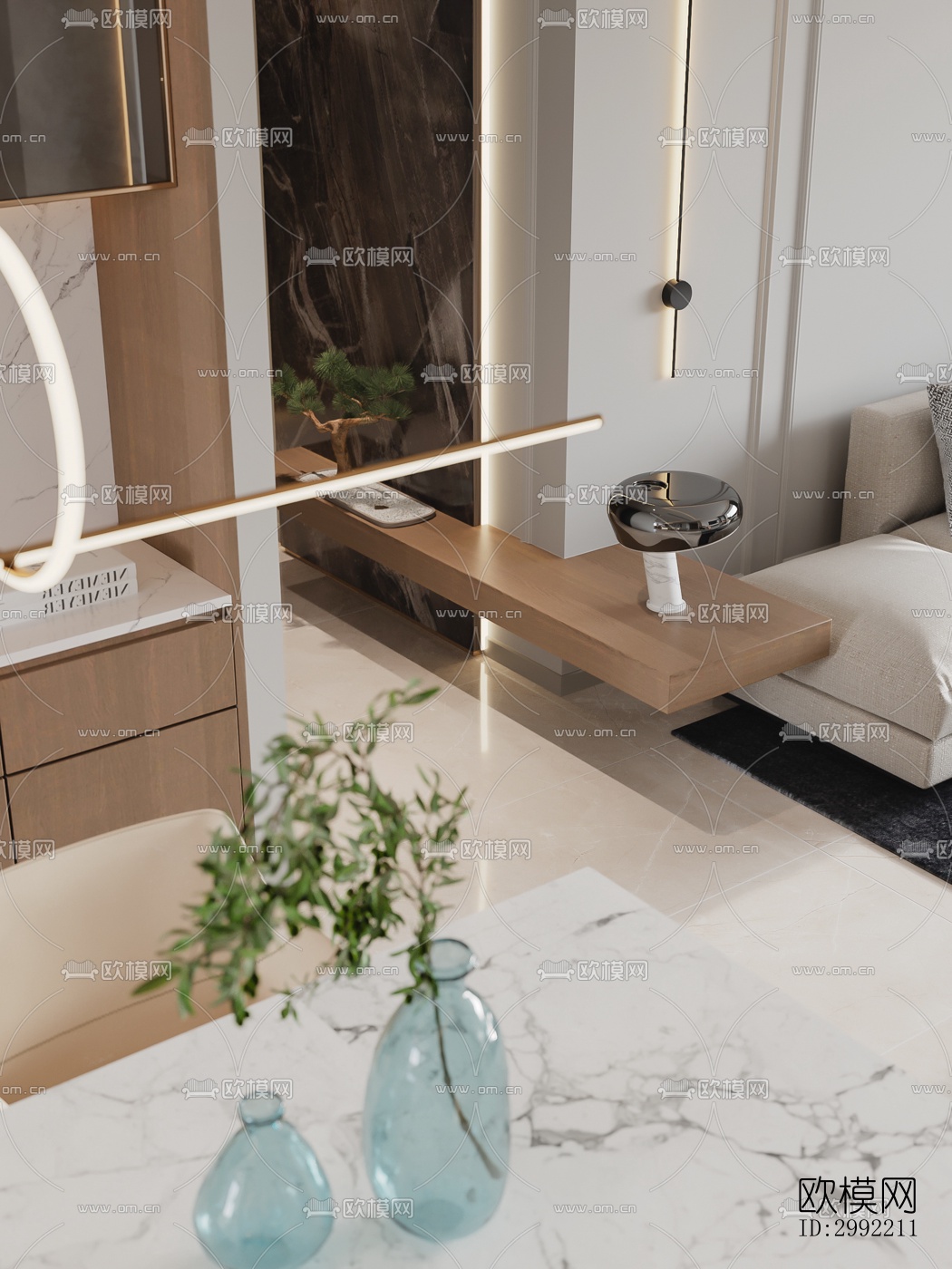 现代平层效果图下载（渲染图11）