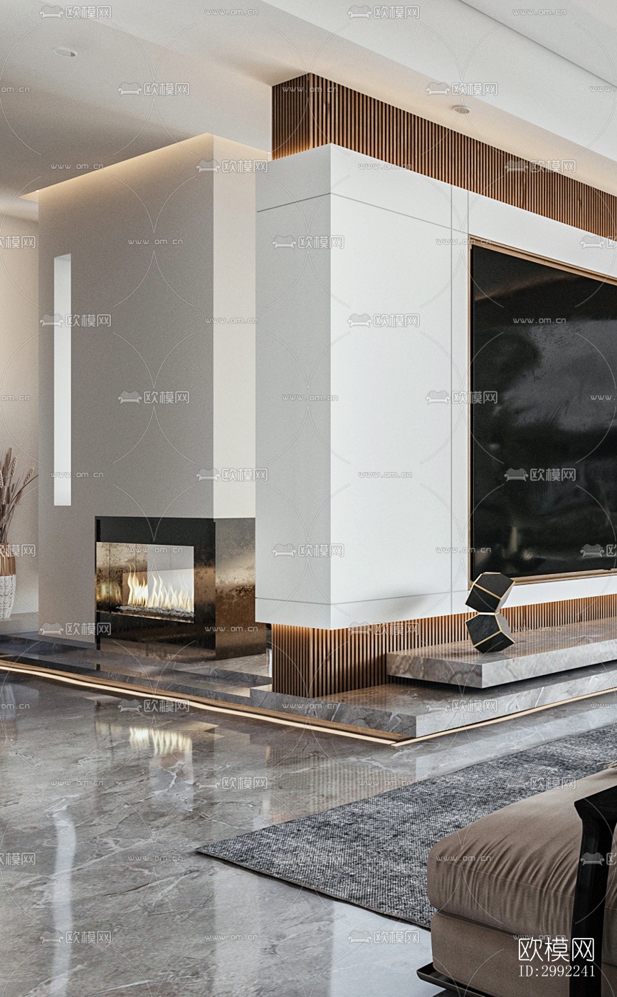 现代平层效果图下载（渲染图10）