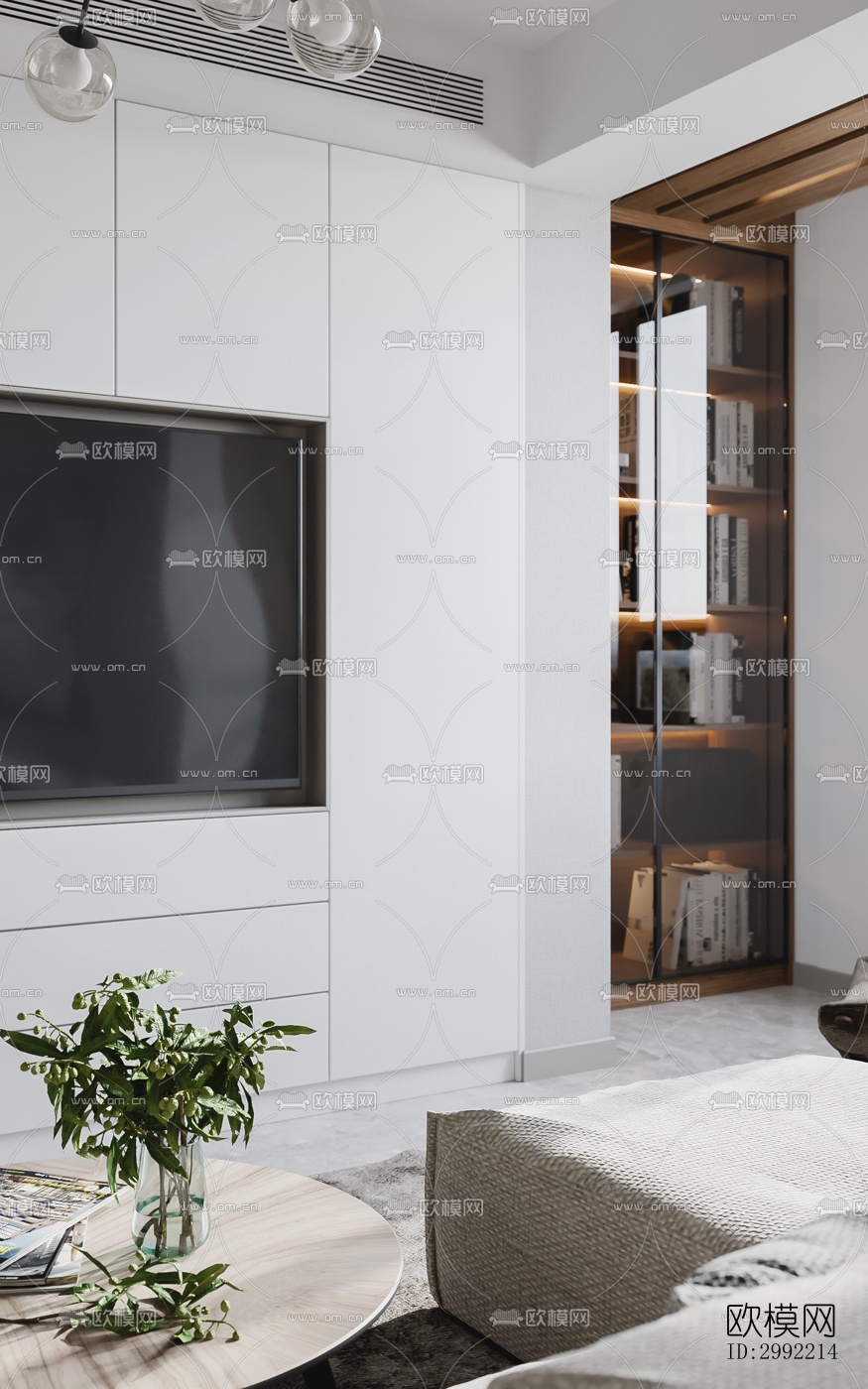 现代平层效果图下载（渲染图5）