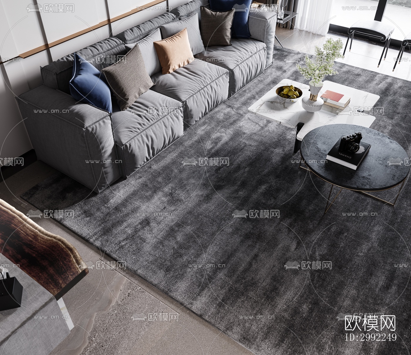 现代平层效果图下载（渲染图17）