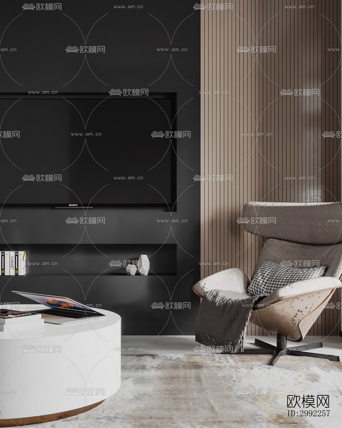 现代平层效果图下载（渲染图8）