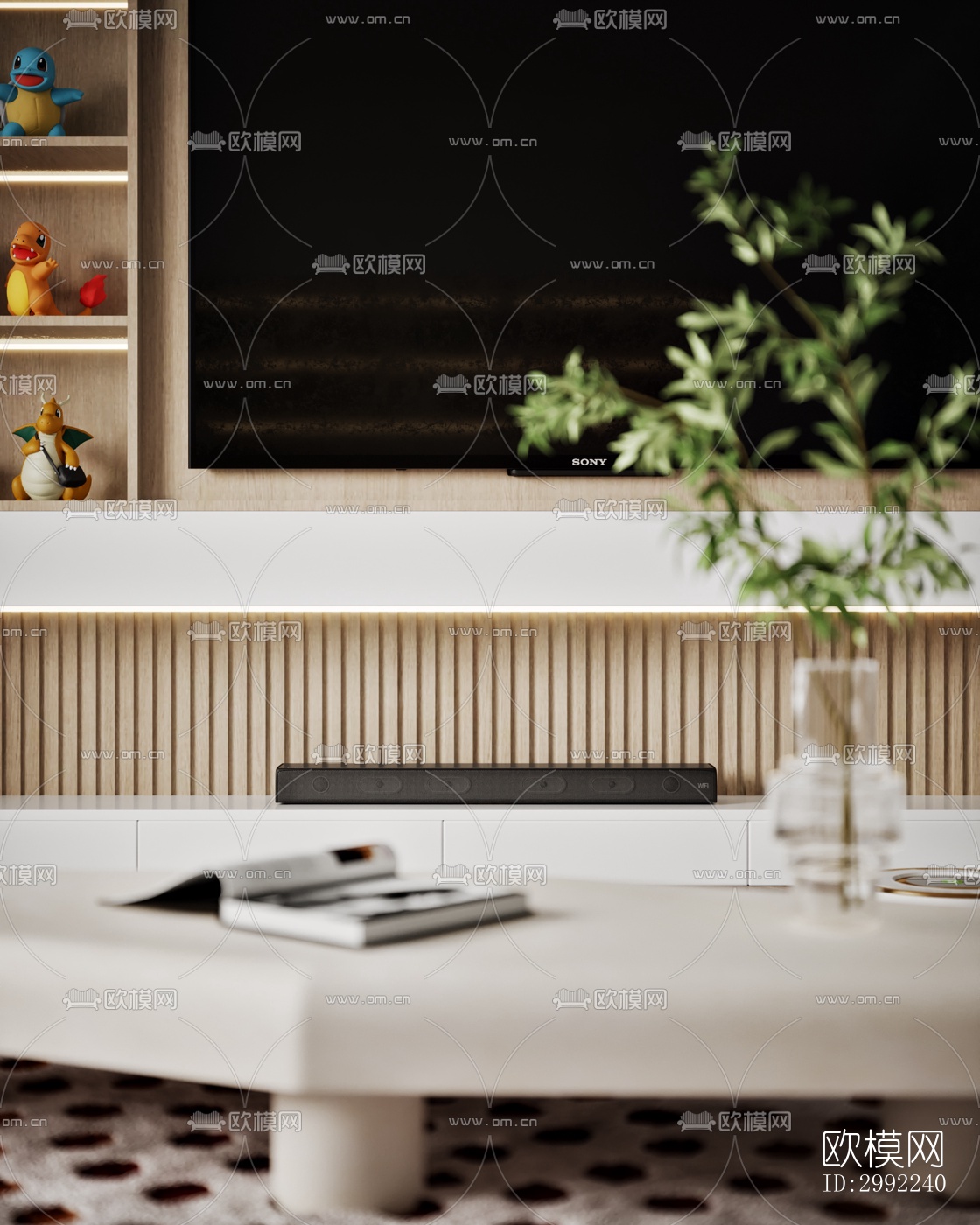 现代平层效果图下载（渲染图2）