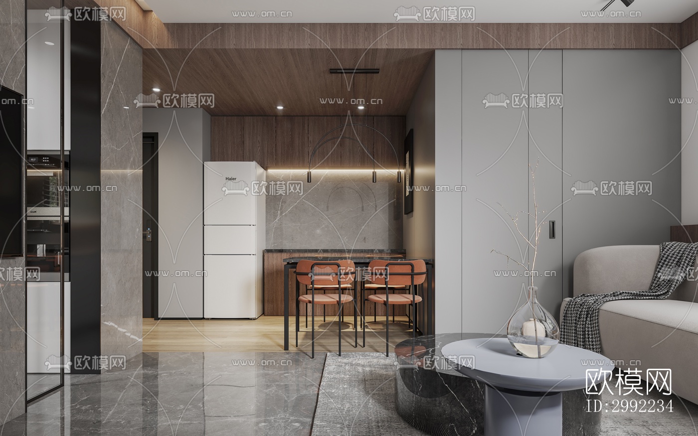 现代平层效果图下载（渲染图5）