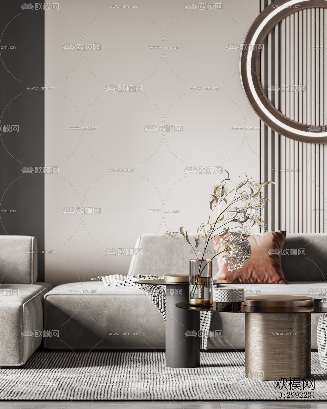 现代平层效果图下载（渲染图7）