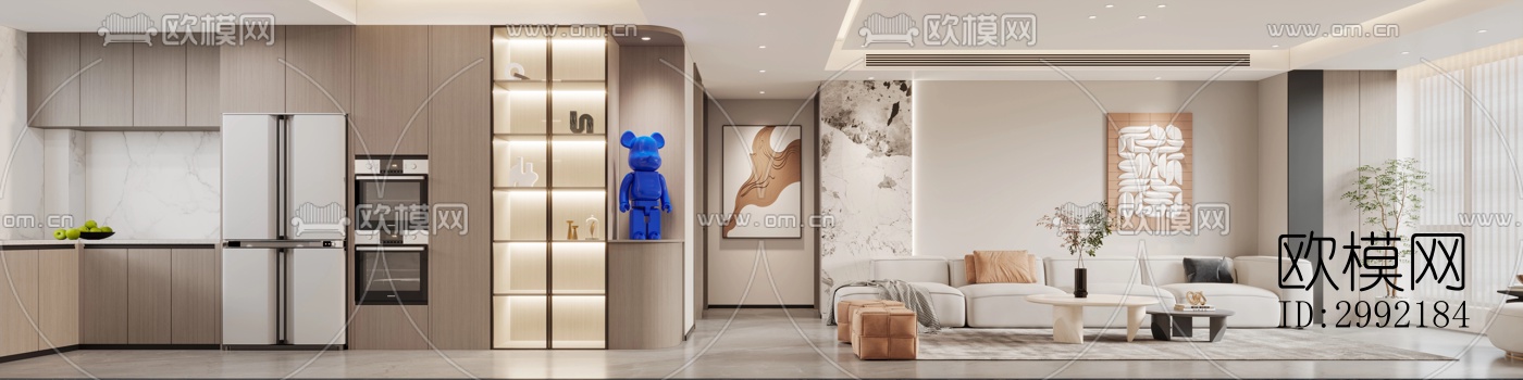 现代平层效果图下载（渲染图9）