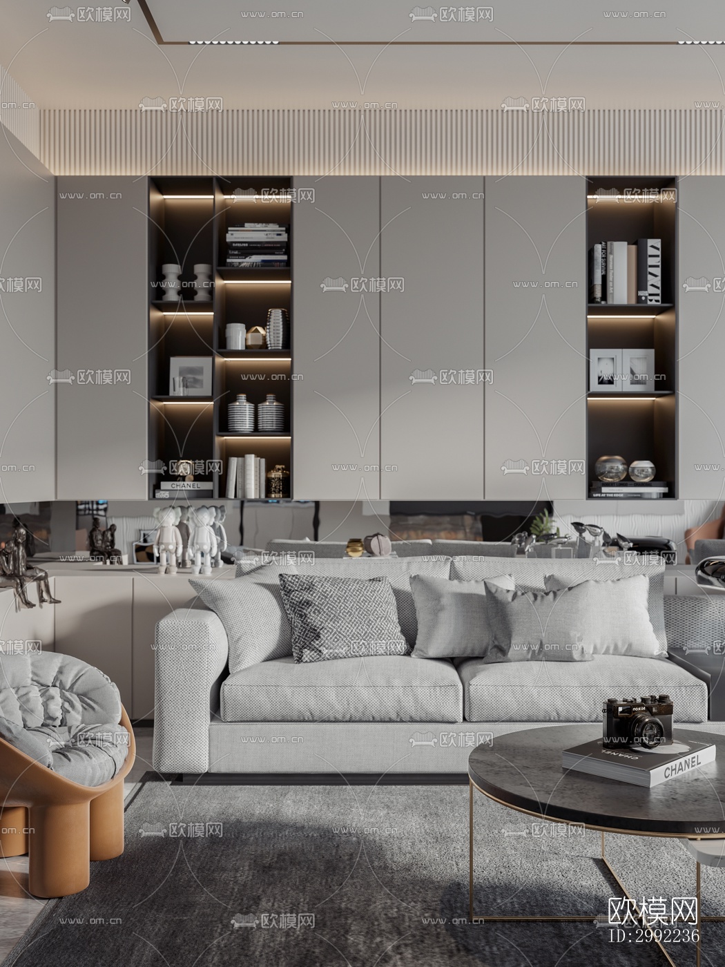 现代平层效果图下载（渲染图3）