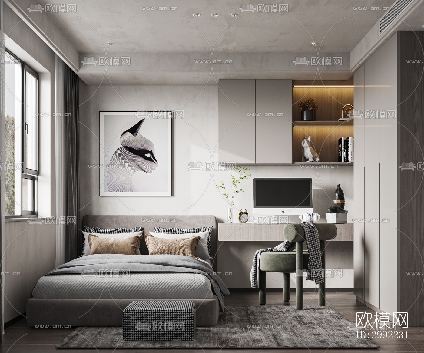 现代平层效果图下载（渲染图13）