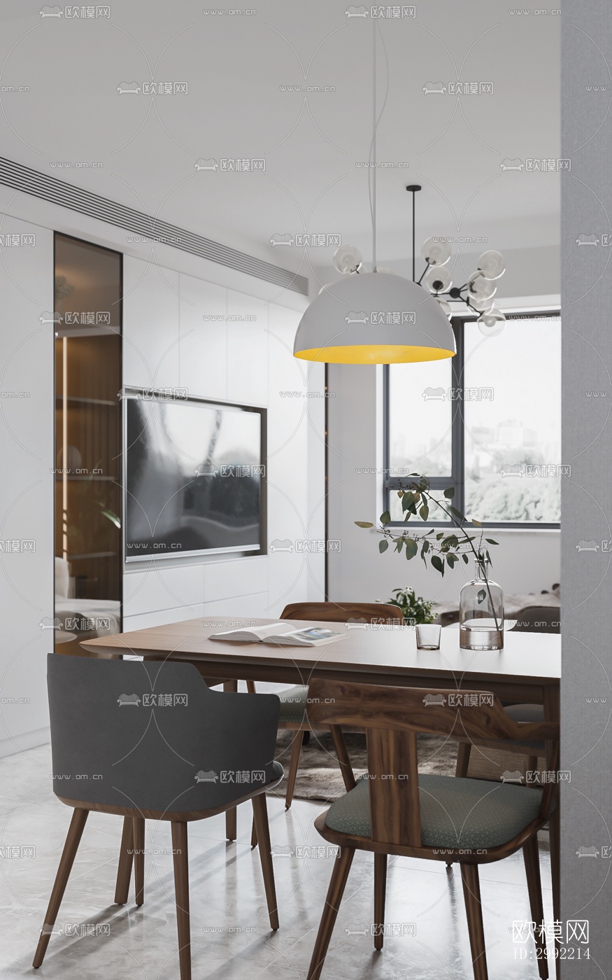 现代平层效果图下载（渲染图6）