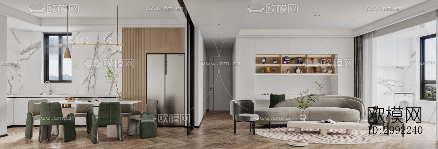 现代平层效果图下载（渲染图7）