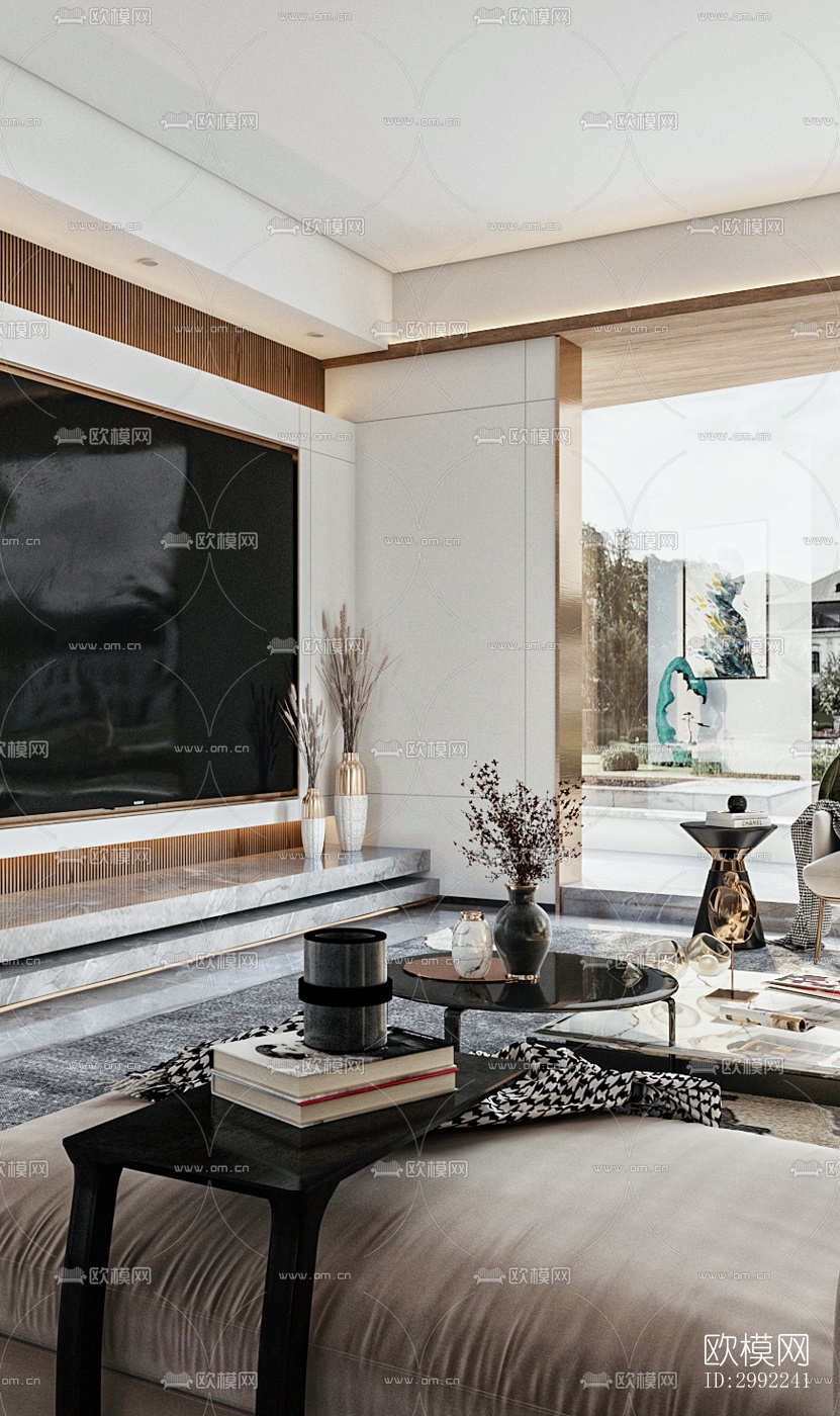 现代平层效果图下载（渲染图9）