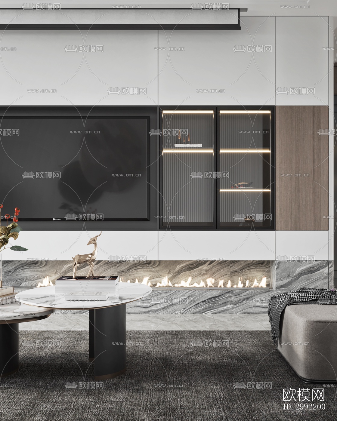 现代平层效果图下载（渲染图3）