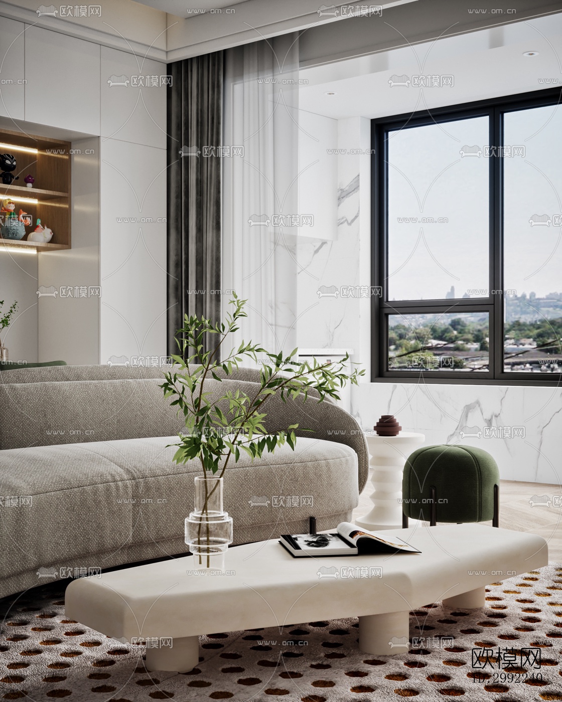 现代平层效果图下载（渲染图10）