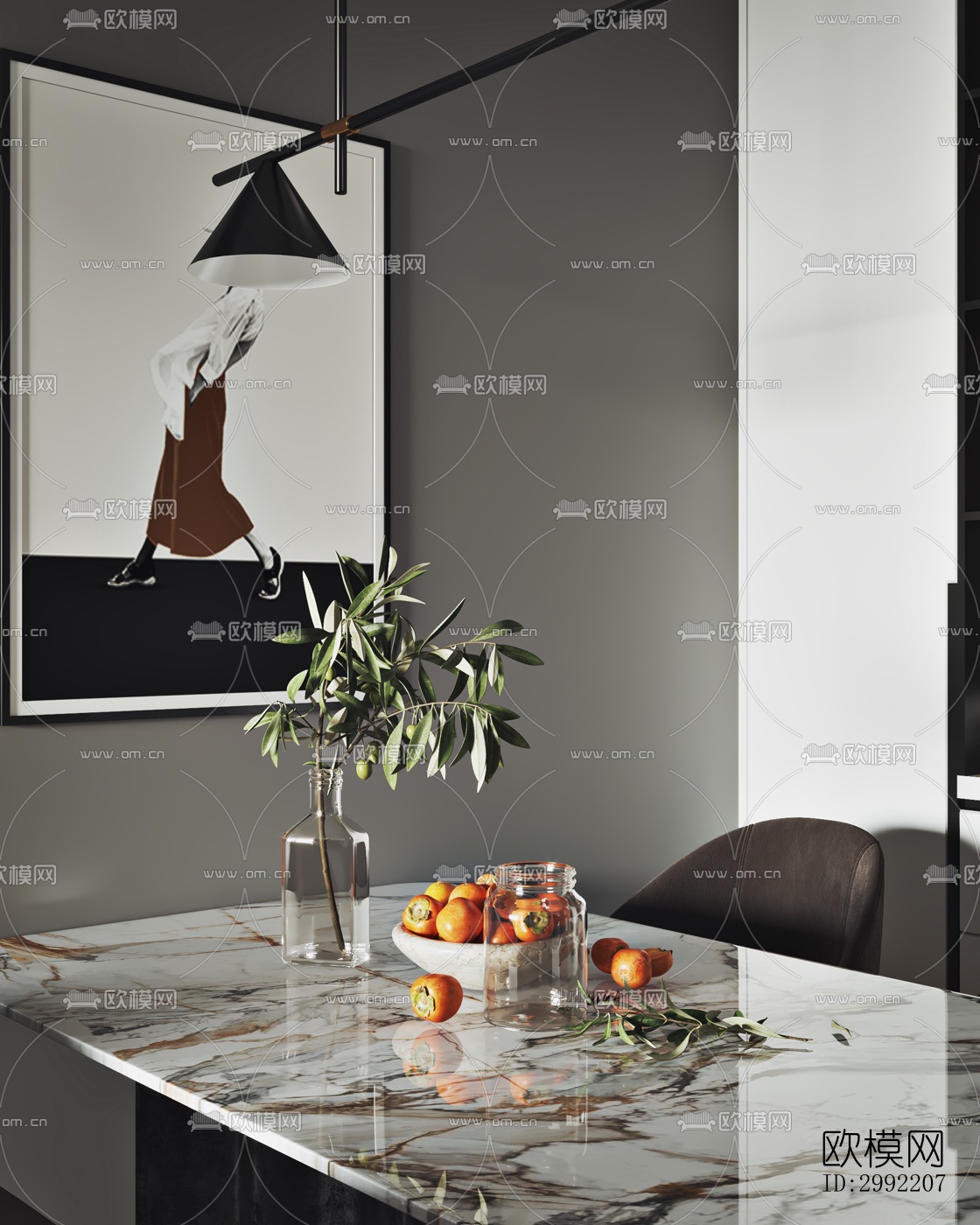 现代平层效果图下载（渲染图1）