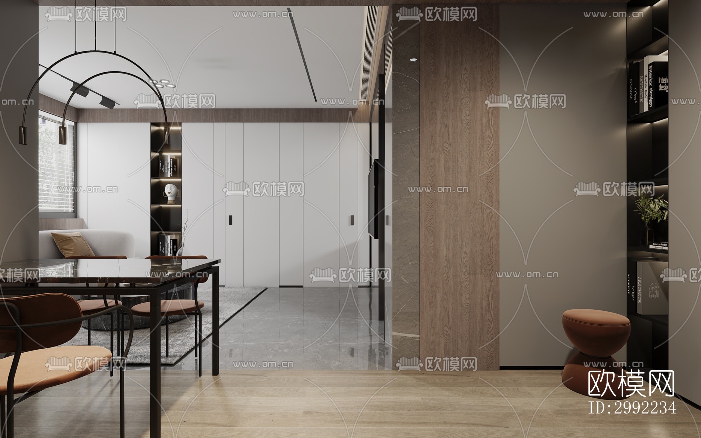 现代平层效果图下载（渲染图2）