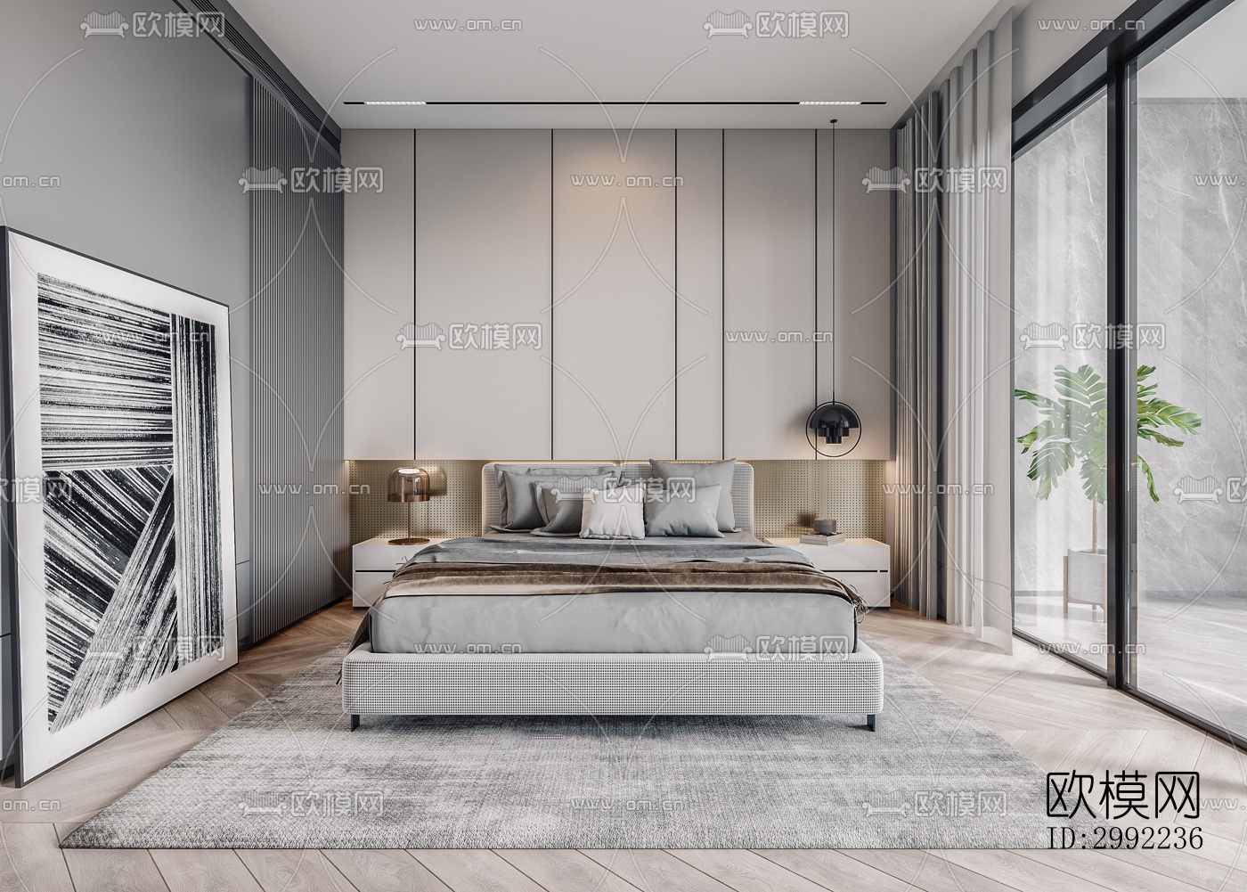 现代平层效果图下载（渲染图15）