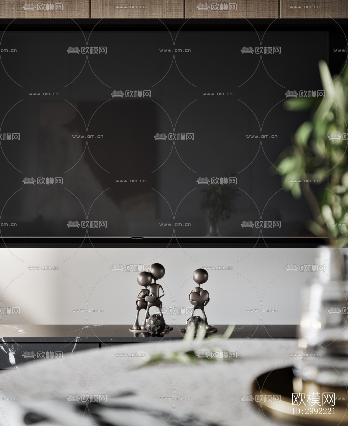 现代平层效果图下载（渲染图4）