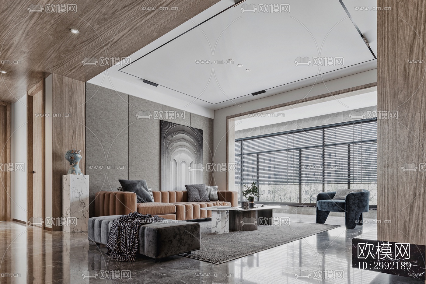 现代平层效果图下载（渲染图4）