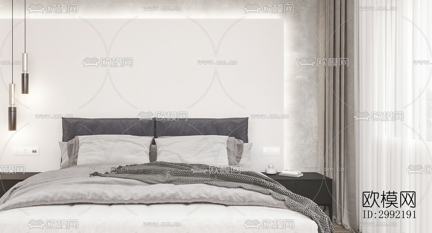 现代平层效果图下载（渲染图1）