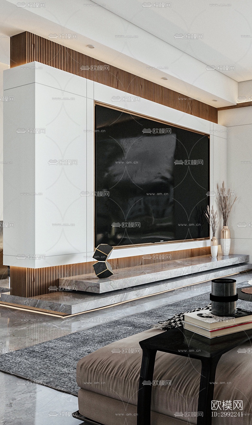 现代平层效果图下载（渲染图8）