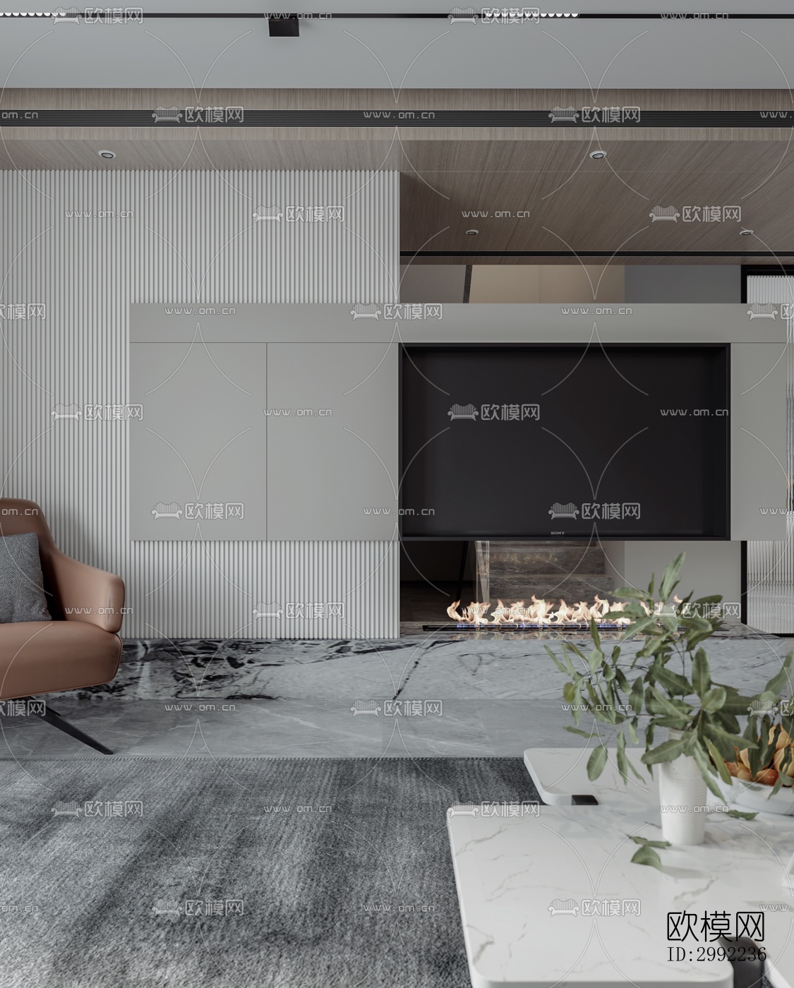 现代平层效果图下载（渲染图5）