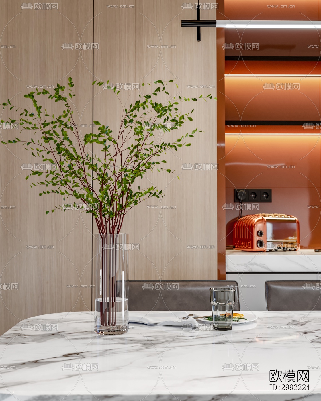 现代平层效果图下载（渲染图11）