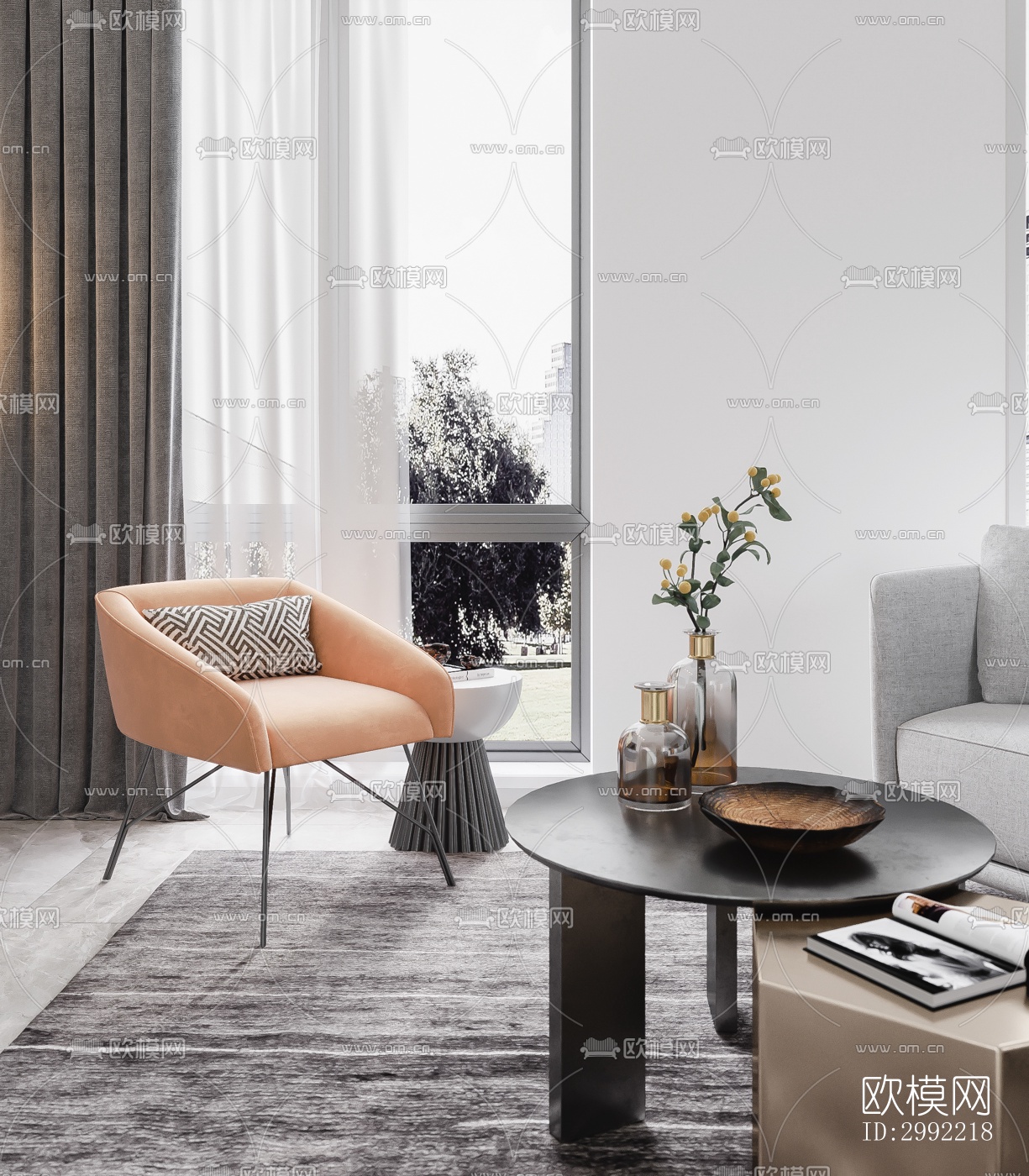 现代平层效果图下载（渲染图6）