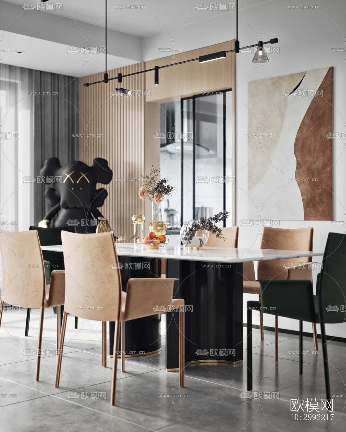 现代平层效果图下载（渲染图5）