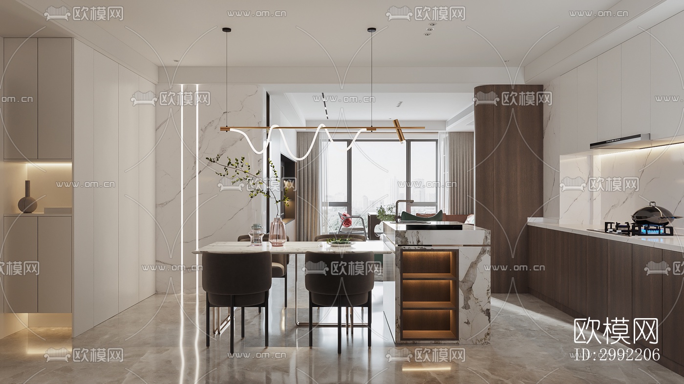 现代平层效果图下载（渲染图11）