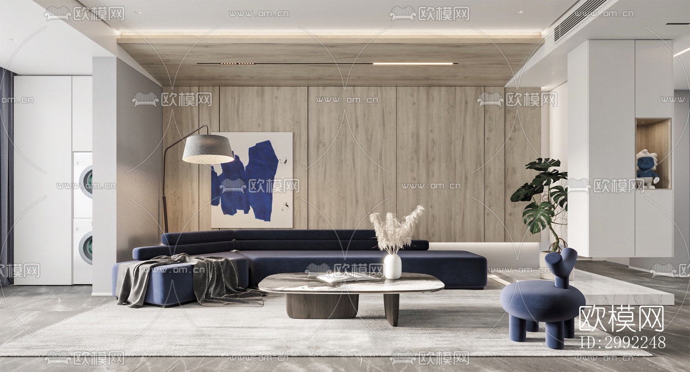 现代平层效果图下载（渲染图6）