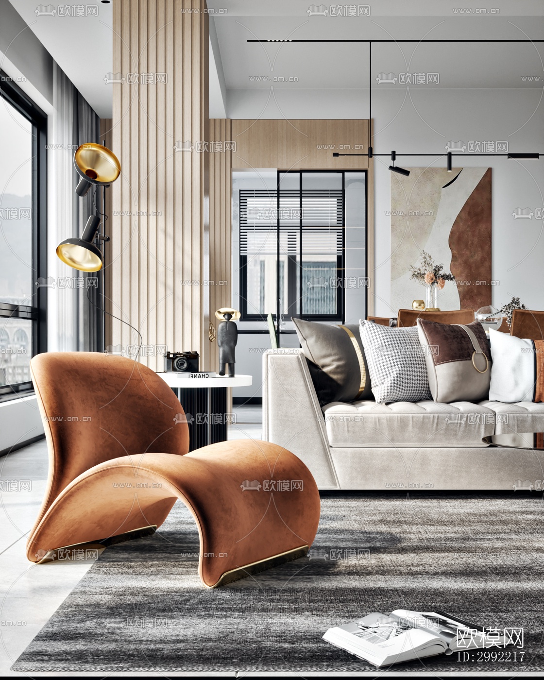 现代平层效果图下载（渲染图2）