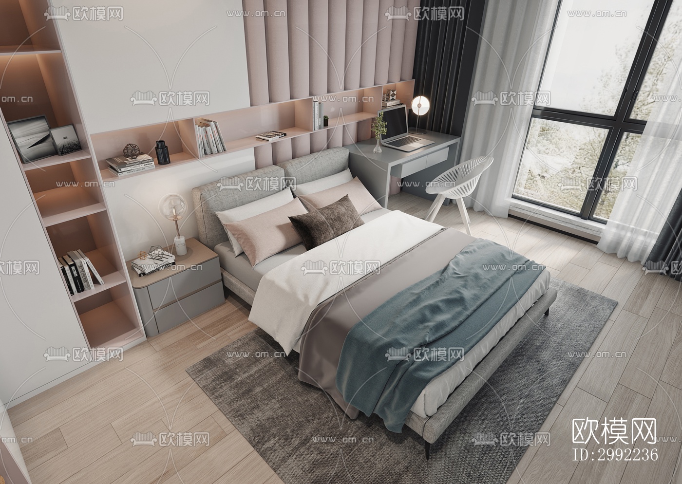 现代平层效果图下载（渲染图2）