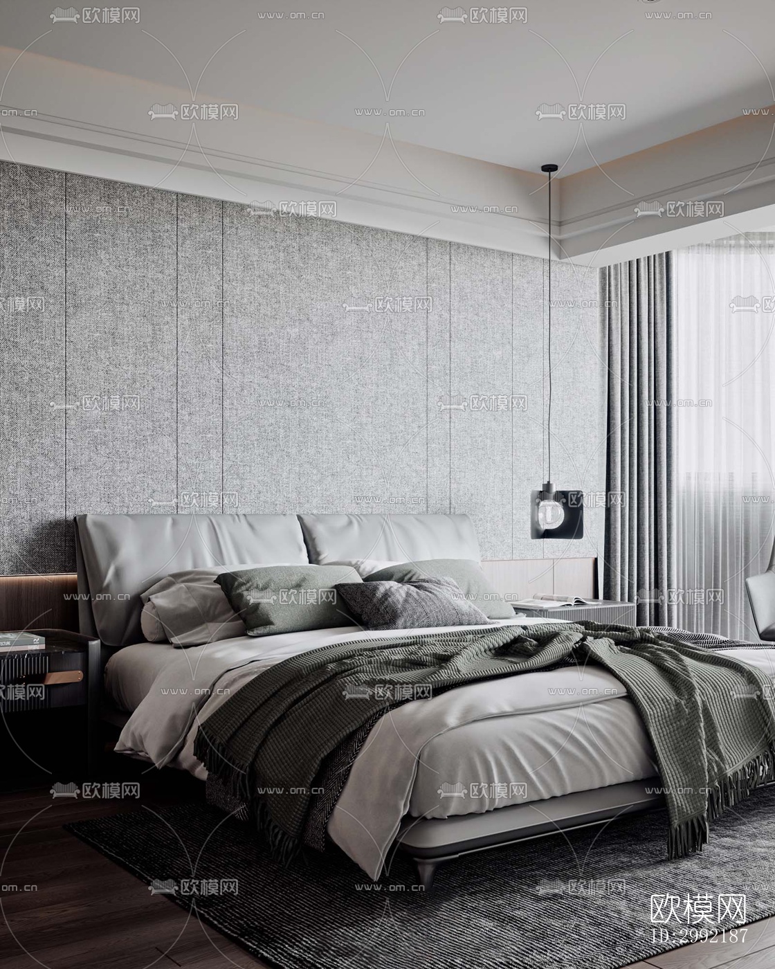 现代平层效果图下载（渲染图1）