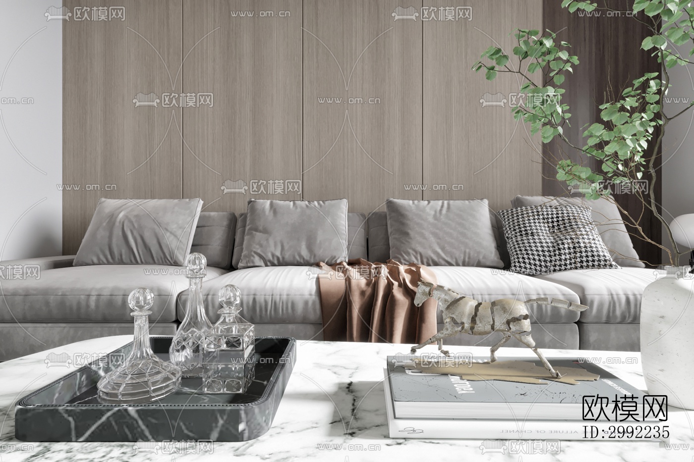 现代平层效果图下载（渲染图1）