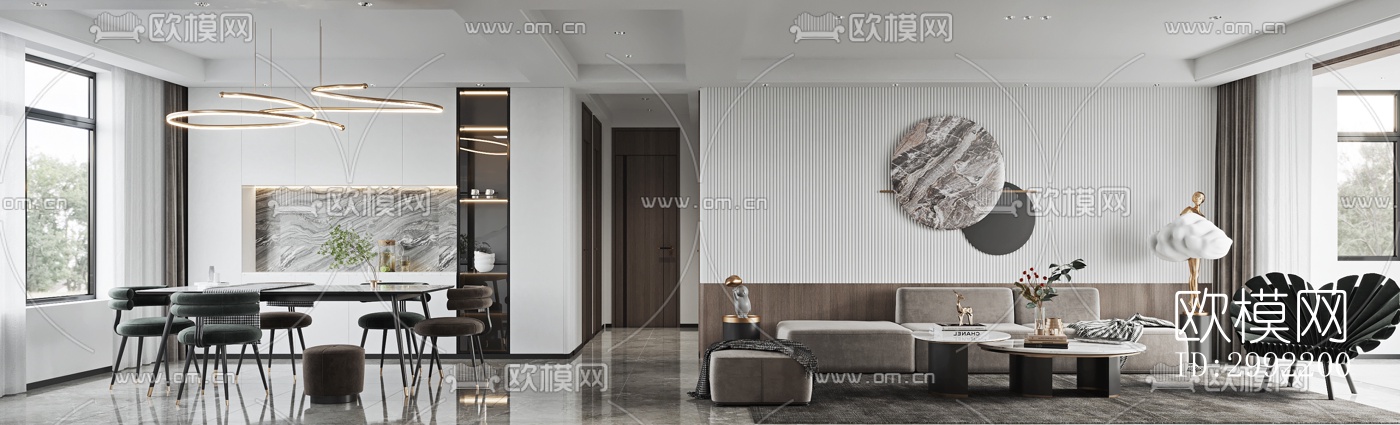 现代平层效果图下载（渲染图5）