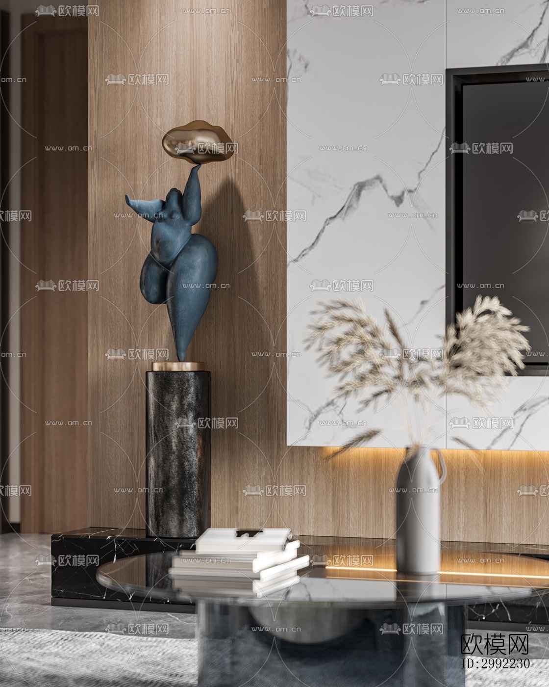 现代平层效果图下载（渲染图9）