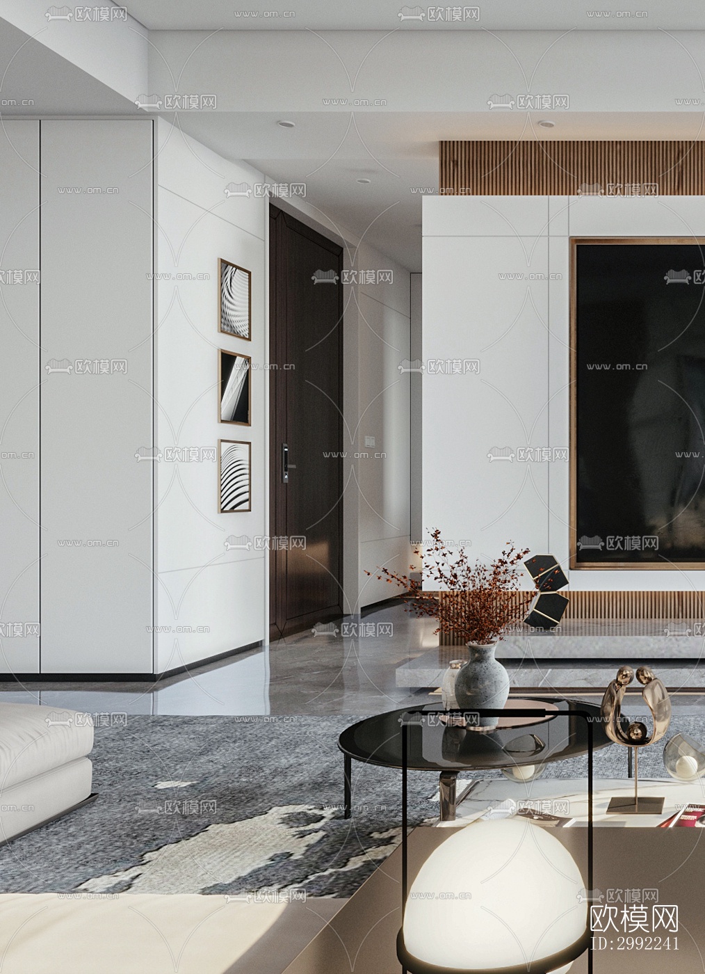 现代平层效果图下载（渲染图6）