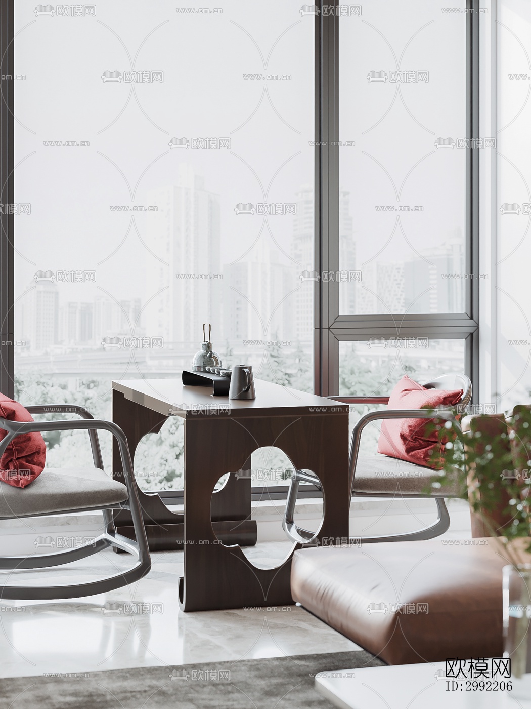 现代平层效果图下载（渲染图15）