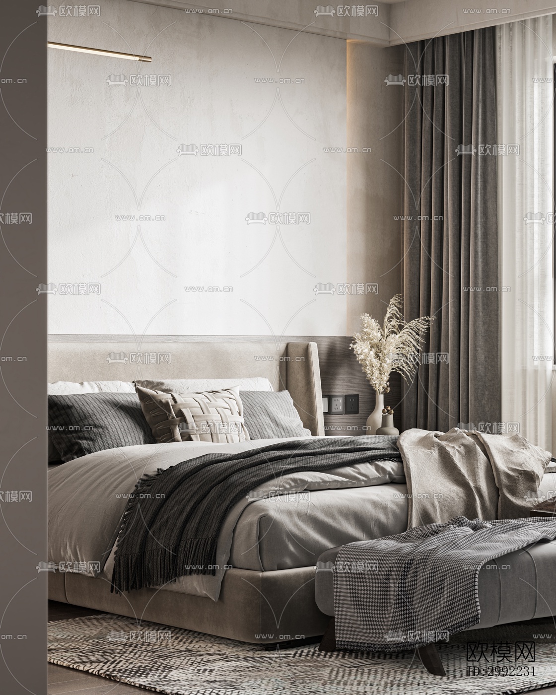 现代平层效果图下载（渲染图11）