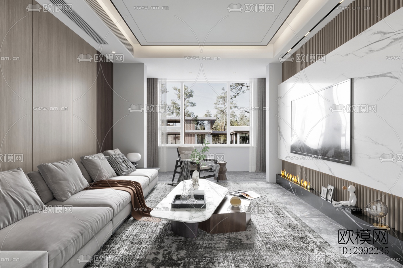 现代平层效果图下载（渲染图5）