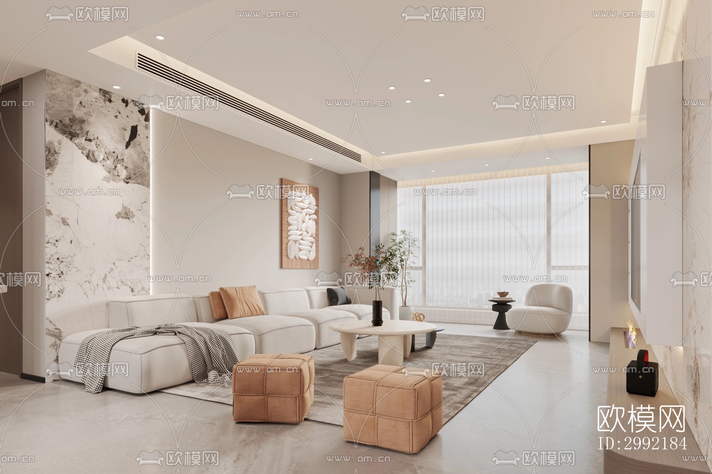 现代平层效果图下载（渲染图7）